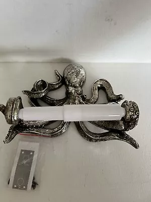 Octopus Bathroom Single Roll Toilet Paper Holder Nautical Silver Bronze Gold New • £12.53