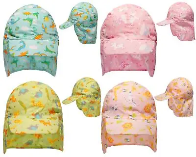 Toddlers Legionnaire Cap Kids Infants Dinosaur Summer Neck & Ear Cover Sun Hat • £5.50