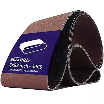 3 Pcs 6 X 89 Inch Assorted Aluminum Oxide Sanding Belt 80/120/240 Grit • $32.36