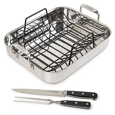 Viking 3-Ply Stainless Steel Roasting Pan With Rack And • $175.99