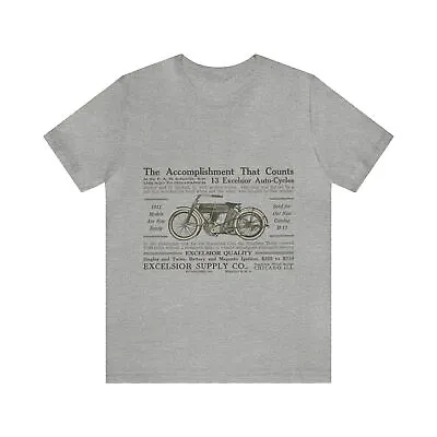 Vintage 1911 Ad Excelsior Motorcycle Chicago Unisex Jersey Short Sleeve Tee • $19