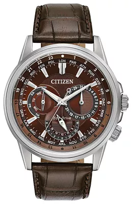 Citizen Eco-Drive Calendrier Men's World Time Day Date Watch 44mm BU2020-29X • $225.99