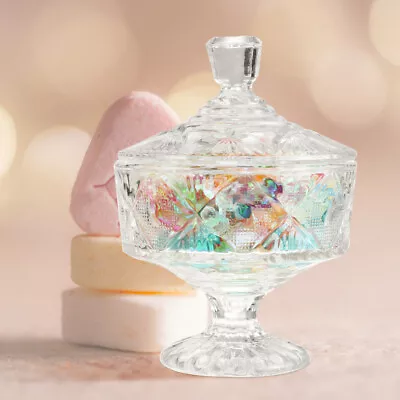 Clear Glass Candy Jar With Lid For Wedding Or Buffet-QX • £21.85