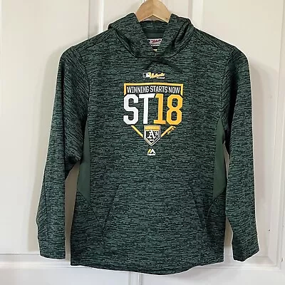 Oakland A’s 2018 Mesa AZ ST18 Majestic Men's Hoodie Pullover L/S Green Sz: Med • $12.65