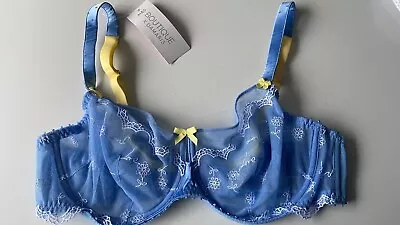 Bnwt M&s Boutique X Damaris Blue Evaline Non Padded Minimiser Bra 32e 38c • £10