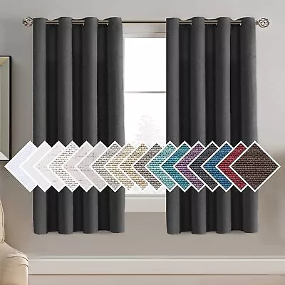 H.VERSAILTEX Room Darkening Linen Curtain For Bedroom/Living Room Extra Wide Bla • $47.56