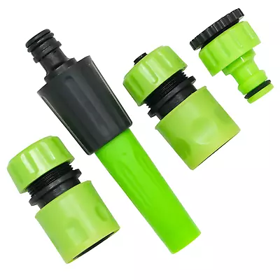 Hose Pipe Connector 4pcs SET 1/2  Garden Attachment Watering Tap Adaptor Fitting • £8.89