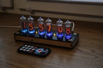Nixie Tube Clock || Include IN-14 Tubes And Plywood Black Case || Retro Vintage • $179.10