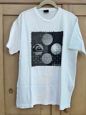 White Quicksilver T-shirt With Artwork Image On Front Medium Exec Cond • £6