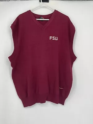 Vintage 90s Nike FSU Florida State Knit Vest Mens XL Maroon Football Seminoles • $29.99