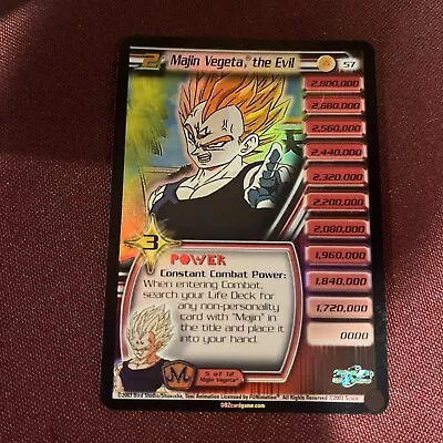 Majin Vegeta The Evil HOLO FOIL DBZ TCG 1st Edition UNLIMITED Bibidi Saga 57 • $59.99