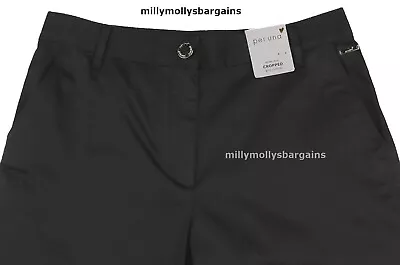 M&S Womens Marks And Spencer Black Crop Trousers Size 20 14 10 Regular Short • £17.99