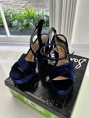 Sam Edelman Blue Platform Velvet Sandal. Size 9 Brand New  • £23