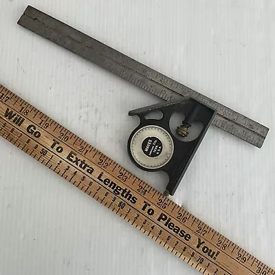 Vintage Metal Stanley 12  Combination Square With Mayes Bubble Level 46-222 Usa • $12.99