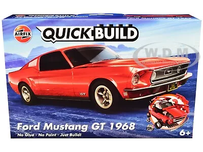 1968 Ford Mustang Gt Red Snap On Model Car Kit By Airfix Quickbuild J6035 • $17.99