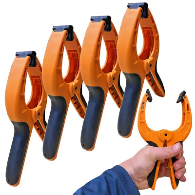 9  Spring Clamps Heavy Duty Plastic Quick Hand Grip Clips (4PK) • £12.99