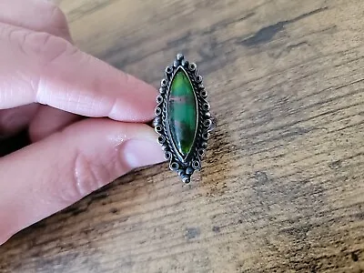 Vintage Native Turquoise And Sterling Silver Ring Sz 6 • $25