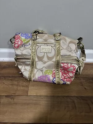 💜 COACH Poppy Daisy Applique Handbag/Tote 💓Rare Limited Edition  • $35