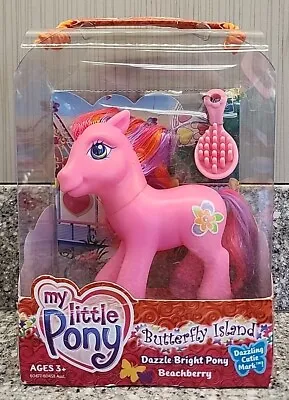My Little Pony Butterfly Island Dazzle Bright Pony Beachberry 2004 Hasbro  • $15.29