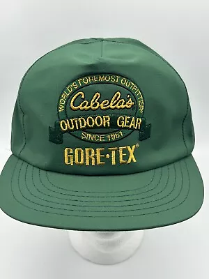 Cabelas Gore-Tex Green Snapback Hat Waterproof Hunting Fishing Cap Outdoor Gear • $33.96