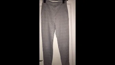 Grey Checkered Trousers Size 8 Pockets Either Side Turnover At The Ankles • £4.50