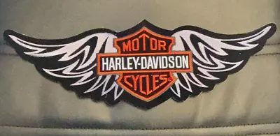 Harley Davidson Large Diamond Wing Dark Grey Back Patch Sew On 12x4 Inch • $14.99