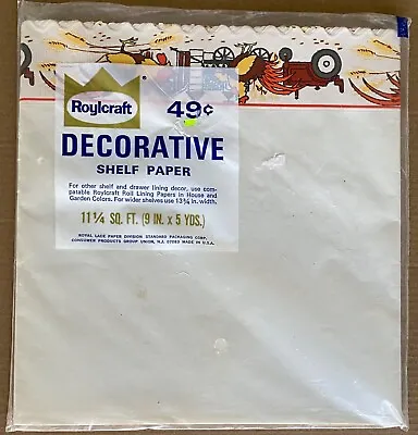 NIP Vintage Roylcraft Fall Decorative Shelf Paper 11.25 Square Feet 9” X 5 Yards • $9.50