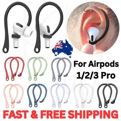 AirPods AirPod 3 2 1 Pro Ear Hooks Anti Lost Secure Hook Holder Loops Silicone • $10.99