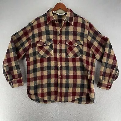 Vintage Woolrich Button Up Shacket Jacket Flannel Men’s Large Buffalo Wool USA • $49.99