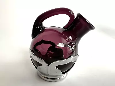 FARBER BROS Mini Krome Kraft Amethyst Decanter Cruet Pitcher 3.5” X 3” • $22