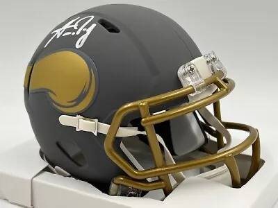 Aaron Jones Signed Minnesota Vikings Slate Mini Helmet AUTO BAS Hologram • $32