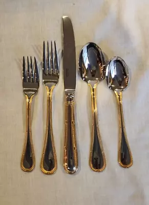 Yamazaki ALLEGRA GOLD ACCENT 18/8 Stainless Flatware  1 Place Setting • $21