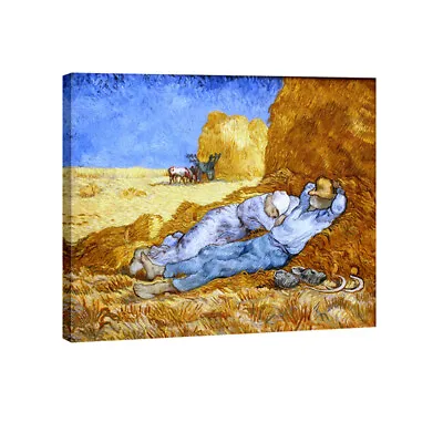 Canvas Print Pic Van Gogh Painting Repro Home Dec Wall Art Rest From Work Framed • $12.59