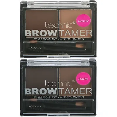 Technic Eyebrow Kit Set Brow Powder & Wax Palette Angled Brush & Groomer Comb  • £3.49