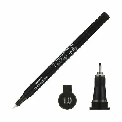 £3.45 • Buy Zebra Zensations Calligraphy Pens Italic Marker Black Ink Archival Pigment Ink