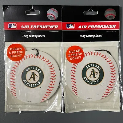 Oakland Athletics Car Air Freshener Long Lasting Scent MLB Baseball LOT OF 2 • $1.20