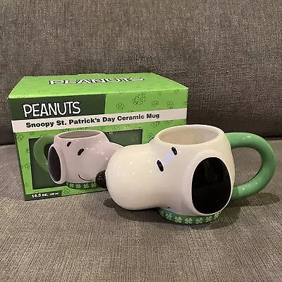 Peanuts Snoopy Head St. Patrick’s Day Ceramic 14.5oz Coffee Tea Mug Paddy's Day • $20.99