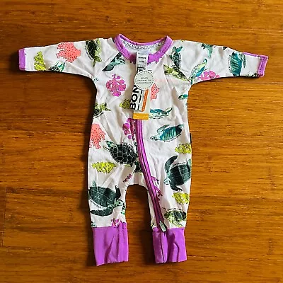 £23.58 • Buy Bonds Baby Turtle Reef Coral White Purple Sea Zip Wondersuit Size 0000 NB BNWT