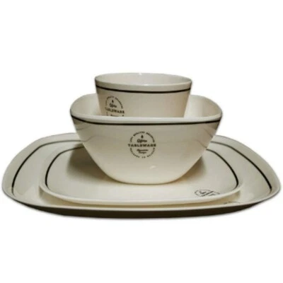 £34.99 • Buy 8 Or 16pc Melamine Dinner Set Plates Bowls & Mugs Serving For 4 Picnic Tableware
