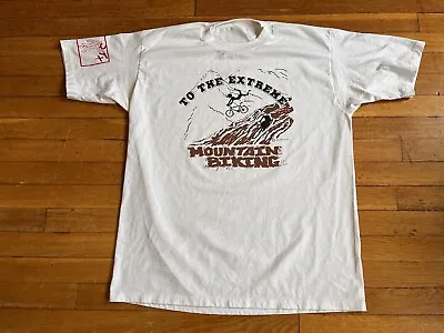 VINTAGE Mountain Bike Shirt Men’s Extra Large White Extreme Single Stitch 1994 • $29