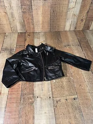 GREASE T-Birds Faux Black Leather Jacket-50s Style - Halloween Costume Childs Sm • $15