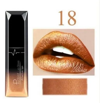 Metallic GOLD Matte Velvet Liquid Lipstick Waterproof Kissproof Long Lasting • £3.99