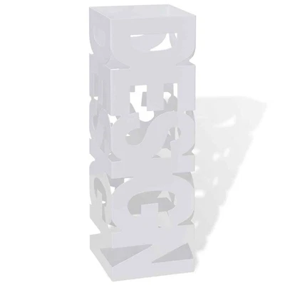 $48.99 • Buy White Square Umbrella Stand Storage Holder Walking Stick Steel 48.5 Cm