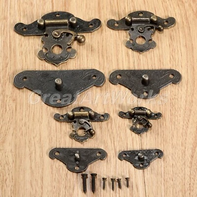 $3.12 • Buy Retro Design S/M/L Jewellery Box Decorative Latch Gift Chest Hasp Pad Lock Clasp