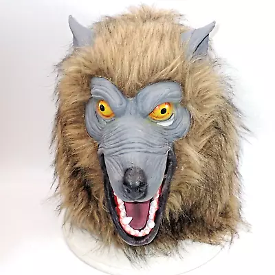 Werewolf Halloween Mask Deluxe Gray Over The Head Mask Costume • $21.58