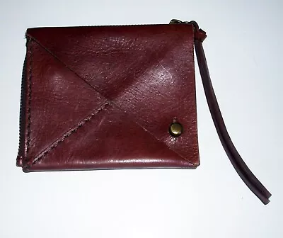 Madewell Brown Genuine Leather 2 Piece Wallet Pouch Brass Button VGC Nice Piece • $19.99