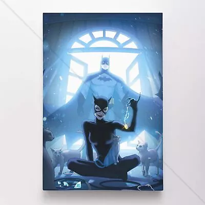 Batman & Catwoman Poster Canvas Dark Knight Comic Book Cover Art Print #32696 • £28.17