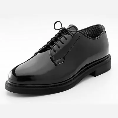 Black HI Gloss ROTHCO Corfram Military Dress Uniform Patent Leather Oxford Shoes • $51.99