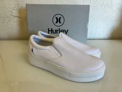 Hurley Women's Bacona Ladies Slip On Platform Shoe White Sneakers -Choose Size • $24.99