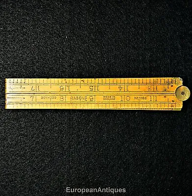 Antique Boxwood Folding Ruler 2 Feet 24  No. 1166 Rabone & Sons Made In England  • $60